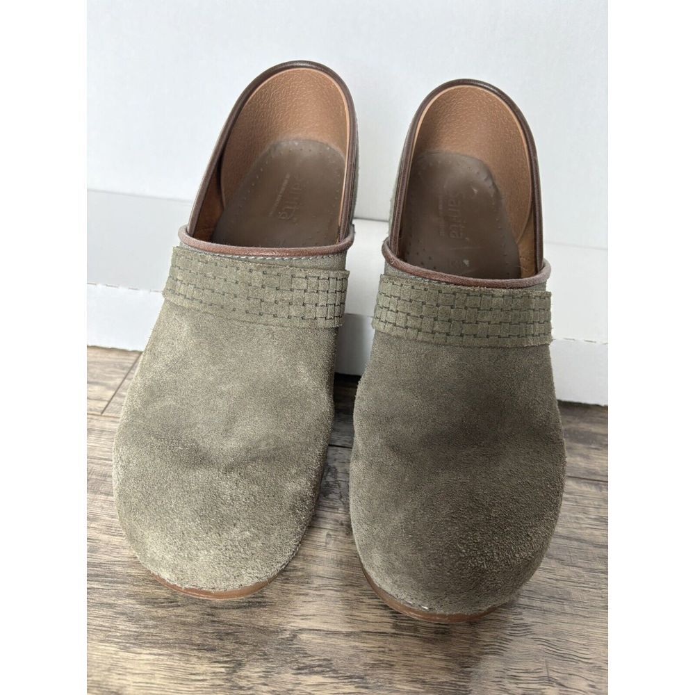 Sanita Original Danish Clog Green Suede Women's Shoes Size 41 US 10